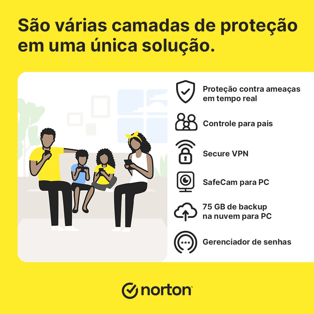 Antivírus Norton 360 Premium - 10 dispositivos - 12 Meses ESD - 21414573 [F107]
