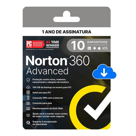 360 Advanced Norton 10 Dispositivos 12 meses ESD - 21447601 [F107]