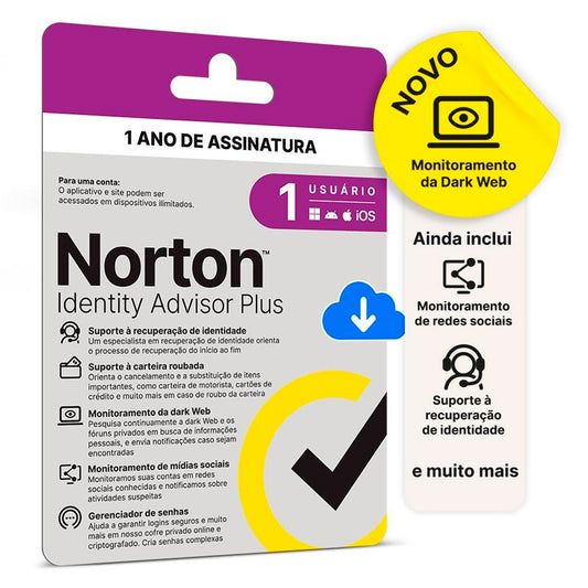 Identity Advisor Norton Plus 1 Usuário 12 meses ESD - 21447639 [F107]