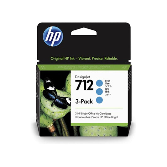 Cartucho de Tinta HP 712 Ciano PLUK 29ml (3 Unid) 3ED77A [F030]