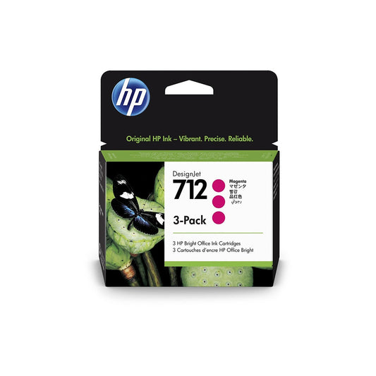 Cartucho de tinta HP 712 Magenta PLUK 29ml (3 unid) 3ED78A - 3ED78A [F030]