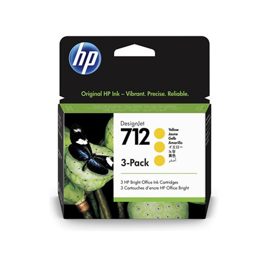 Cartucho de Tinta HP 712 Amarelo PLUK 29ml (3 Unid) 3ED79A [F030]