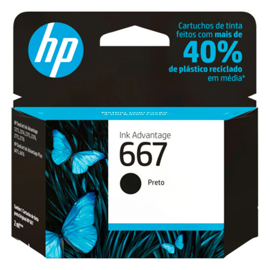Cartucho Tinta HP 667 Preto - 3YM79AB [F030]