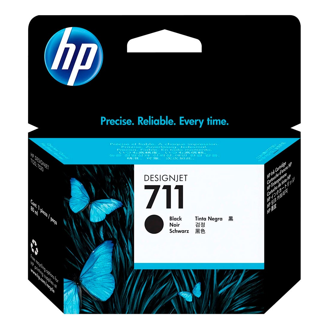 Cartucho de Tinta HP 711 Preto PLUK 80ml CZ133AB [F030]